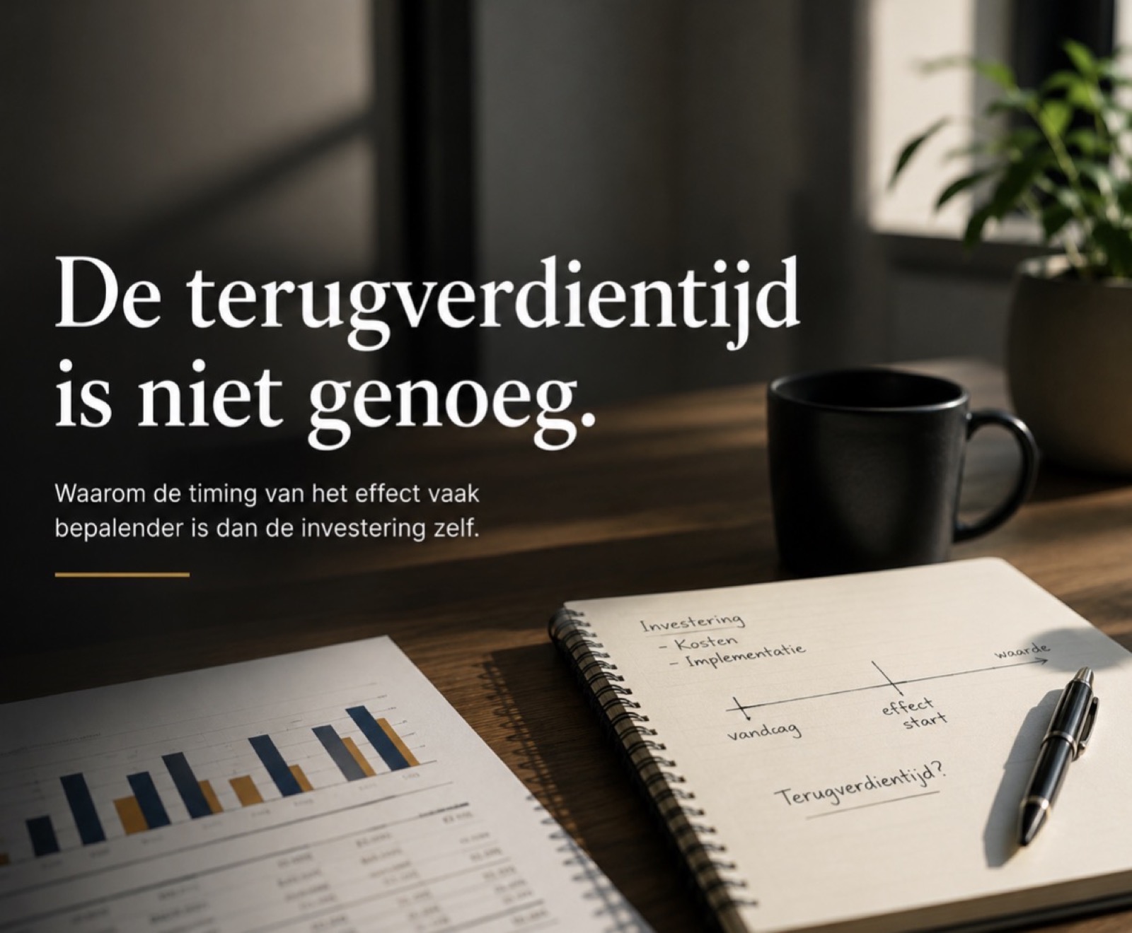 De terugverdientijd is niet genoeg. Ook de timing van het effect telt. bij een artikel van Mylène Duurland van Impact Growth Partner
